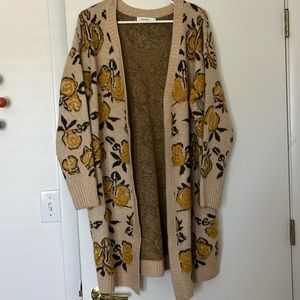 Amaryllis Open Front Floral Cardigan Oversized XS/S